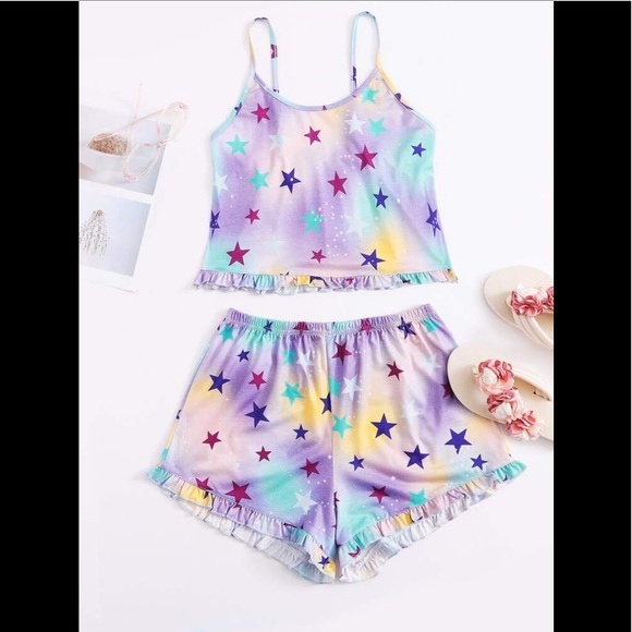Other - NEW galaxy tie die cami pajama tank- short set